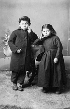 Jean-Louis and Marie-Angélique, children of Louis Riel, ca. 1880, by Steele and Wing