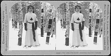 Postcards go stereo: "Our Lady of the Snows" — A strictly Canadian Character, 1909, by the Keystone View Company