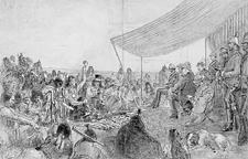 Crowfoot addressing the Marquess of Lorne at Blackfoot Crossing, Bow River