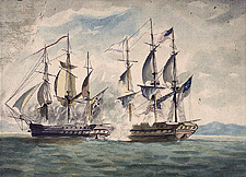 The Action Between HMS Shannon and the U.S. frigate Chesapeake, off Boston Harbour, June 1, 1813, by John T. Lee