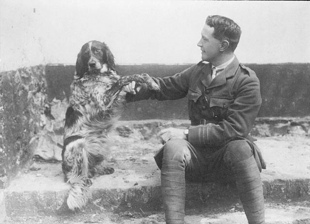 Lt. Col. John McCrae and His Dog Bonneau, a stray he adopted in France c. 1914 - Library and Archives Canada