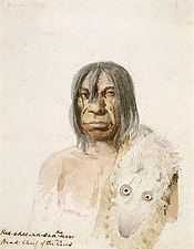 Kee-akee-ka-saa-ka-kow "The man that Gives the War Whoop," Cree Indian, 1848