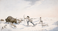 Indian hunters pursuing buffalo in the early spring, ca. 1822