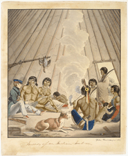 Inside an Indian tent, 1824