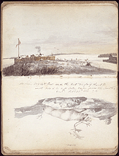 Les forts de la Compagnie de la Baie d'Hudson et de la Compagnie du Nord-Ouest à l'Île-à-la-Crosse, 1820