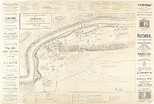 Plan de l'attaque lancée contre Batoche par la Force de campagne du Nord-Ouest, sous le commandement du major-général Frederick Middleton