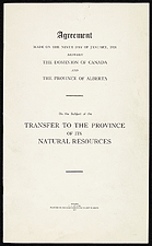 Accord concernant le transfert de l'administration des ressources naturelles à l'Alberta