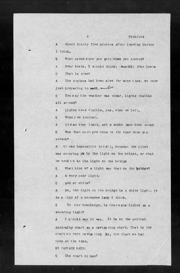 Wrecks, Casualties and Salvage - Formal Investigations - S.S. INISHOWEN HEAD