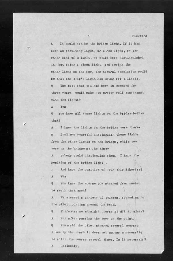 Wrecks, Casualties and Salvage - Formal Investigations - S.S. INISHOWEN HEAD
