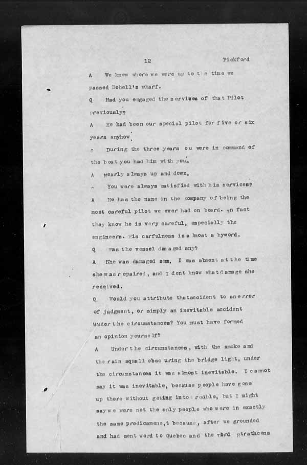 Wrecks, Casualties and Salvage - Formal Investigations - S.S. INISHOWEN HEAD