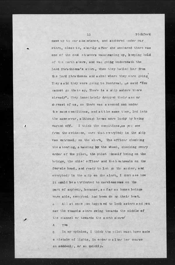 Wrecks, Casualties and Salvage - Formal Investigations - S.S. INISHOWEN HEAD