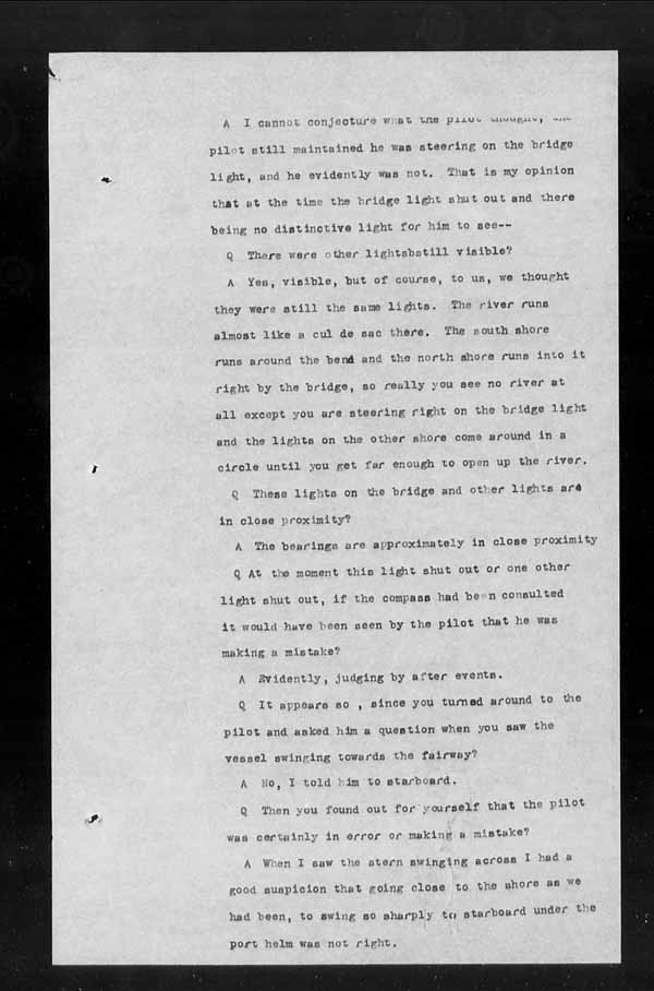 Wrecks, Casualties and Salvage - Formal Investigations - S.S. INISHOWEN HEAD