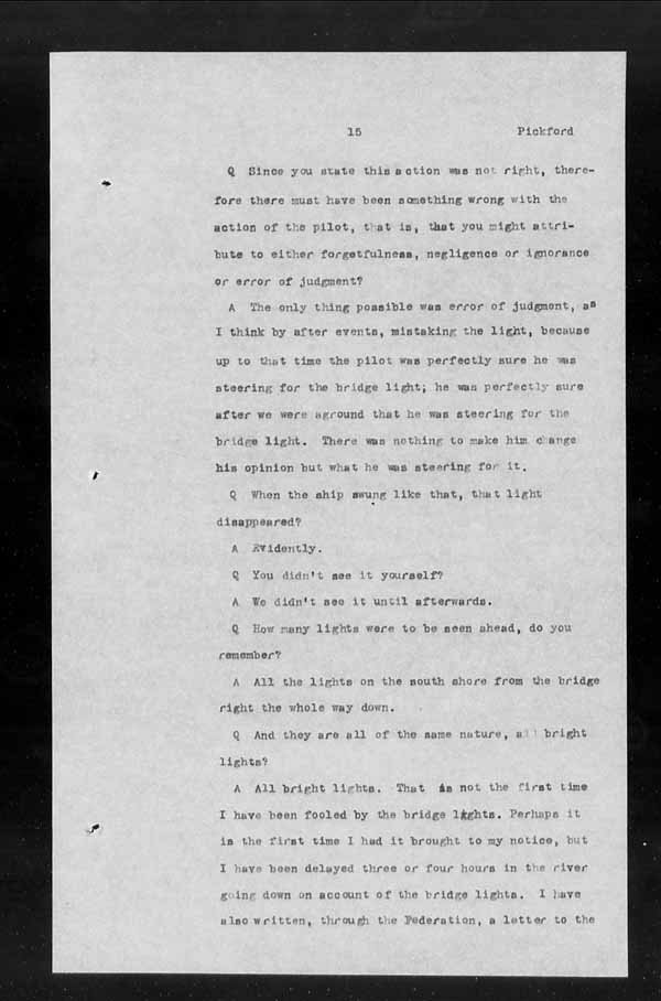 Wrecks, Casualties and Salvage - Formal Investigations - S.S. INISHOWEN HEAD