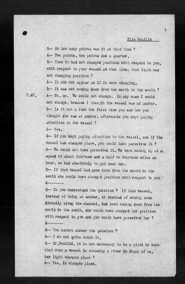 Wrecks, Casualties and Salvage - Formal Investigations - Collision Between S.S. CAPE BRETON and S.S. CANADA