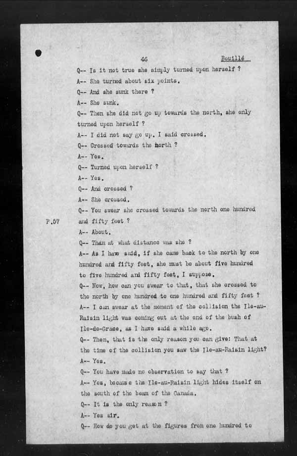 Wrecks, Casualties and Salvage - Formal Investigations - Collision Between S.S. CAPE BRETON and S.S. CANADA