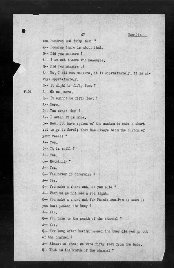 Wrecks, Casualties and Salvage - Formal Investigations - Collision Between S.S. CAPE BRETON and S.S. CANADA