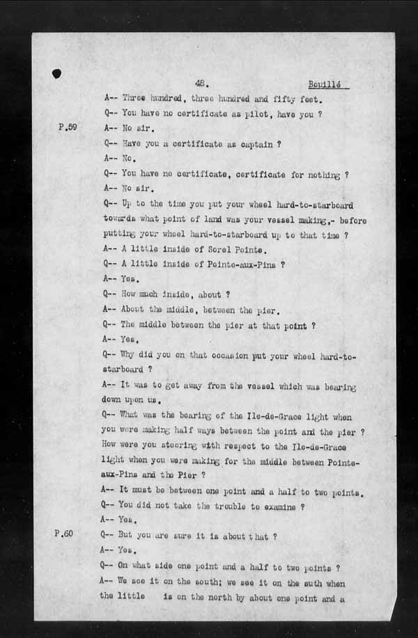 Wrecks, Casualties and Salvage - Formal Investigations - Collision Between S.S. CAPE BRETON and S.S. CANADA