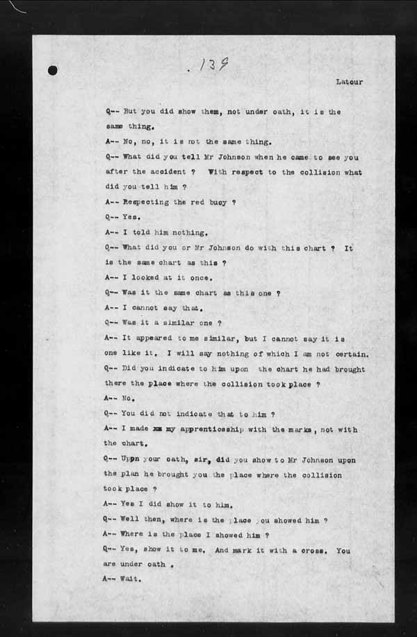 Wrecks, Casualties and Salvage - Formal Investigations - Collision Between S.S. CAPE BRETON and S.S. CANADA