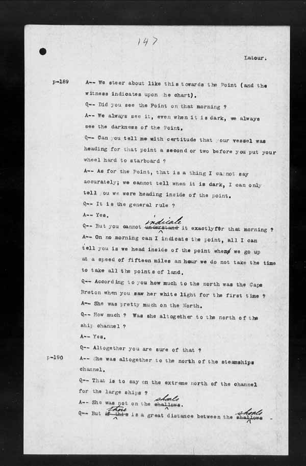 Wrecks, Casualties and Salvage - Formal Investigations - Collision Between S.S. CAPE BRETON and S.S. CANADA