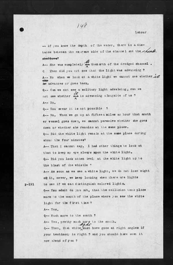 Wrecks, Casualties and Salvage - Formal Investigations - Collision Between S.S. CAPE BRETON and S.S. CANADA