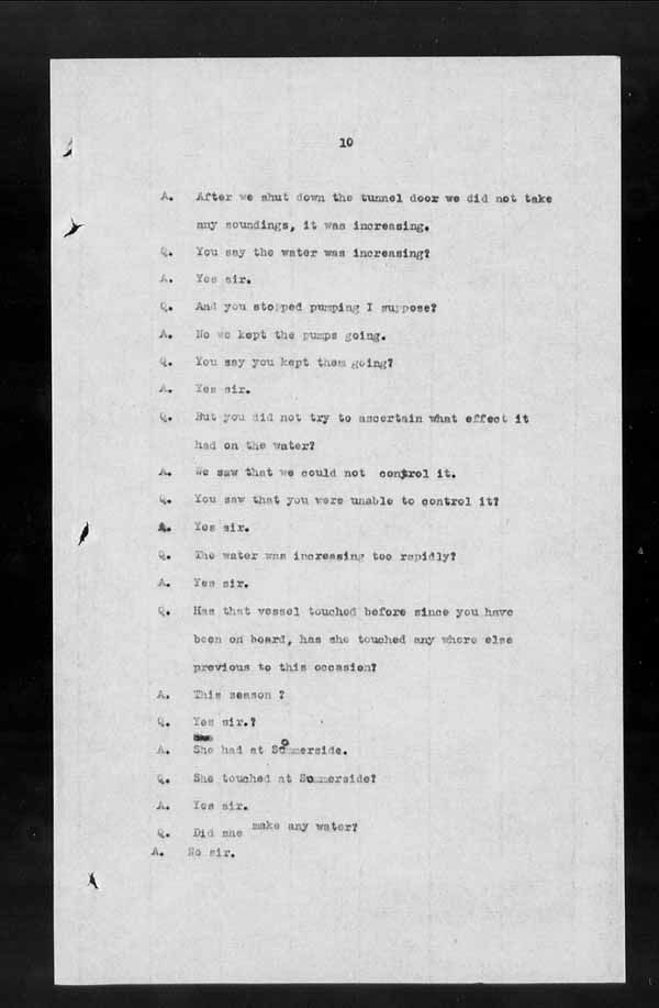 Wrecks, Casualties and Salvage - Formal Investigations - S.S. CAMPANA