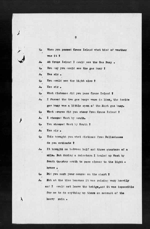 Wrecks, Casualties and Salvage - Formal Investigations - S.S. CAMPANA