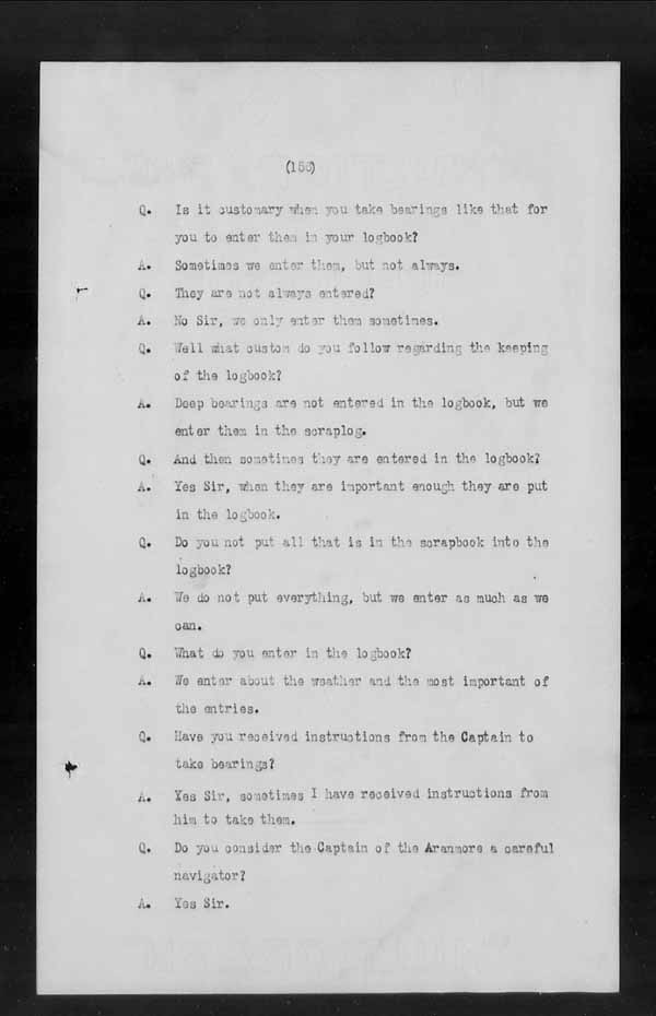 Wrecks, Casualties and Salvage - Formal Investigations - Collision Between S.S. GENERAL WOLFE and S.S. ARANMORE