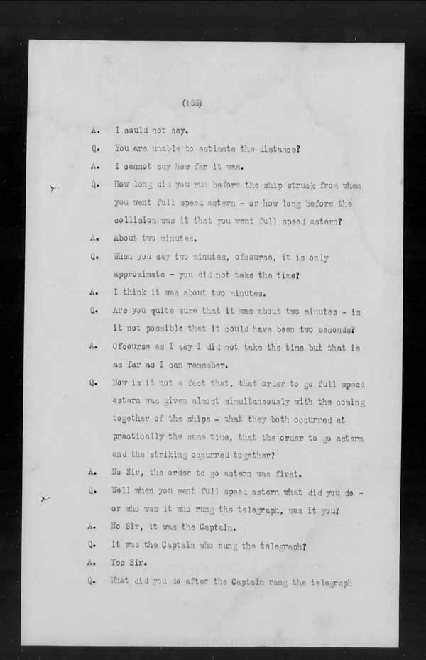 Wrecks, Casualties and Salvage - Formal Investigations - Collision Between S.S. GENERAL WOLFE and S.S. ARANMORE