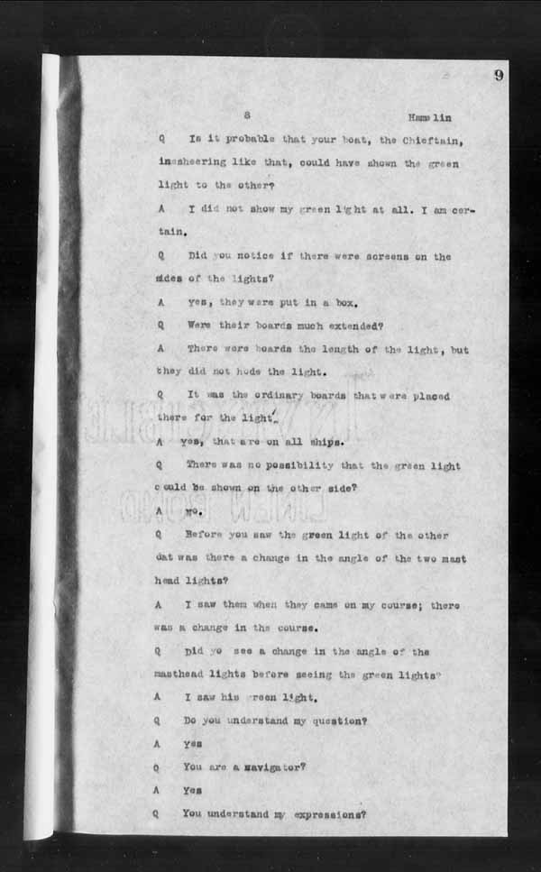 Wrecks, Casualties and Salvage - Formal Investigations - Collision Between S.S. HERO and CHIEFTAN III