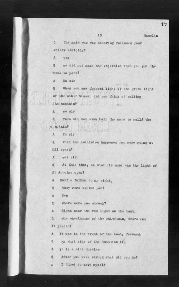 Wrecks, Casualties and Salvage - Formal Investigations - Collision Between S.S. HERO and CHIEFTAN III