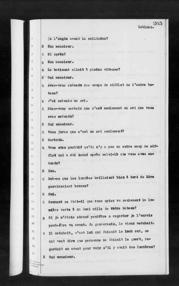 Wrecks, Casualties and Salvage - Formal Investigations - Collision Between S.S. HERO and CHIEFTAN III