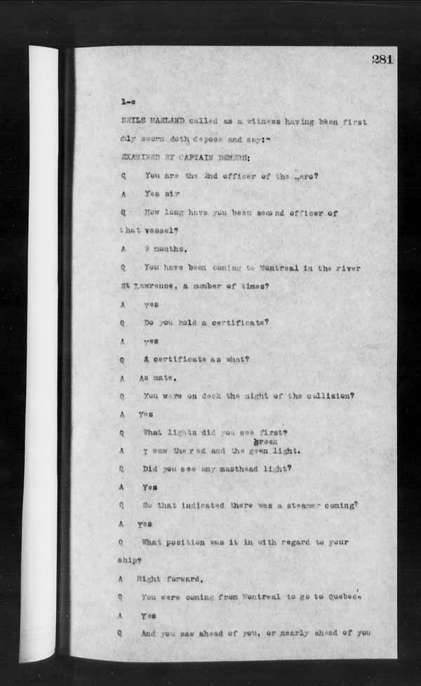 Wrecks, Casualties and Salvage - Formal Investigations - Collision Between S.S. HERO and CHIEFTAN III