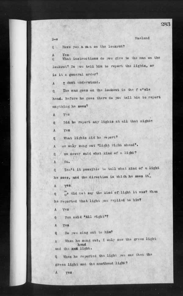 Wrecks, Casualties and Salvage - Formal Investigations - Collision Between S.S. HERO and CHIEFTAN III