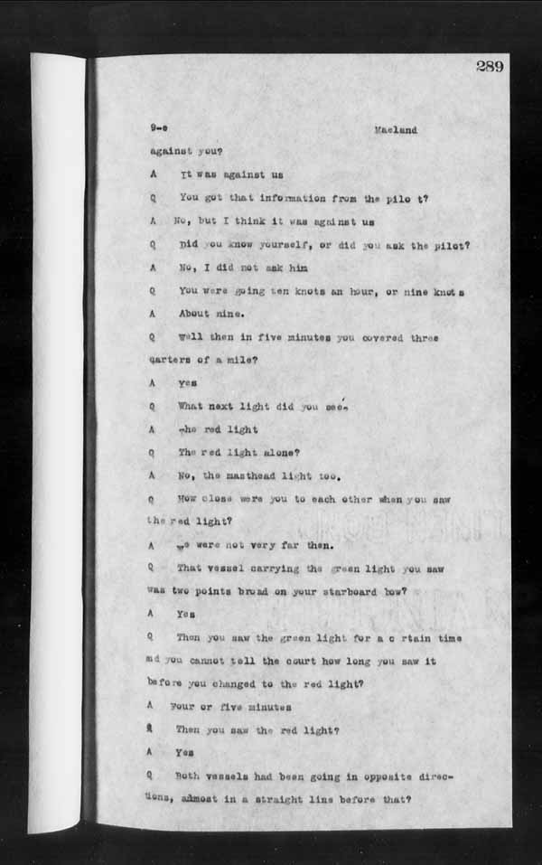 Wrecks, Casualties and Salvage - Formal Investigations - Collision Between S.S. HERO and CHIEFTAN III