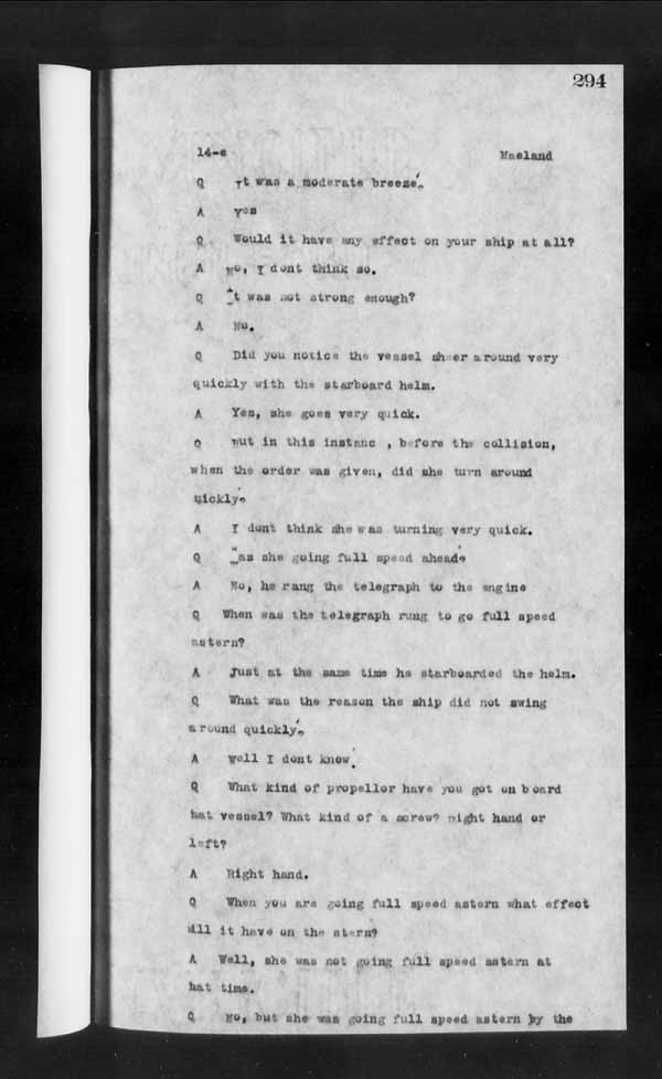 Wrecks, Casualties and Salvage - Formal Investigations - Collision Between S.S. HERO and CHIEFTAN III