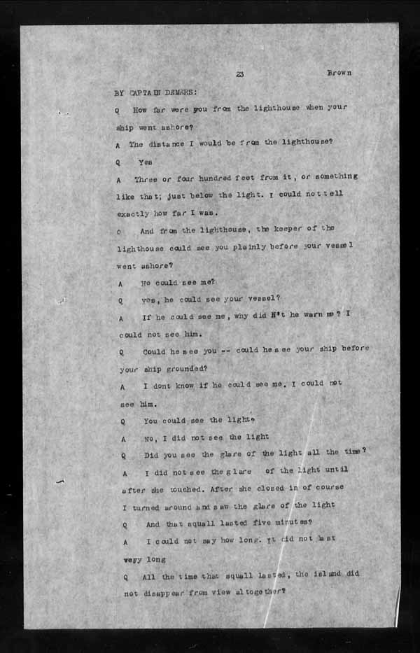 Wrecks, Casualties and Salvage - Formal Investigations - S.S. ATHABASKA