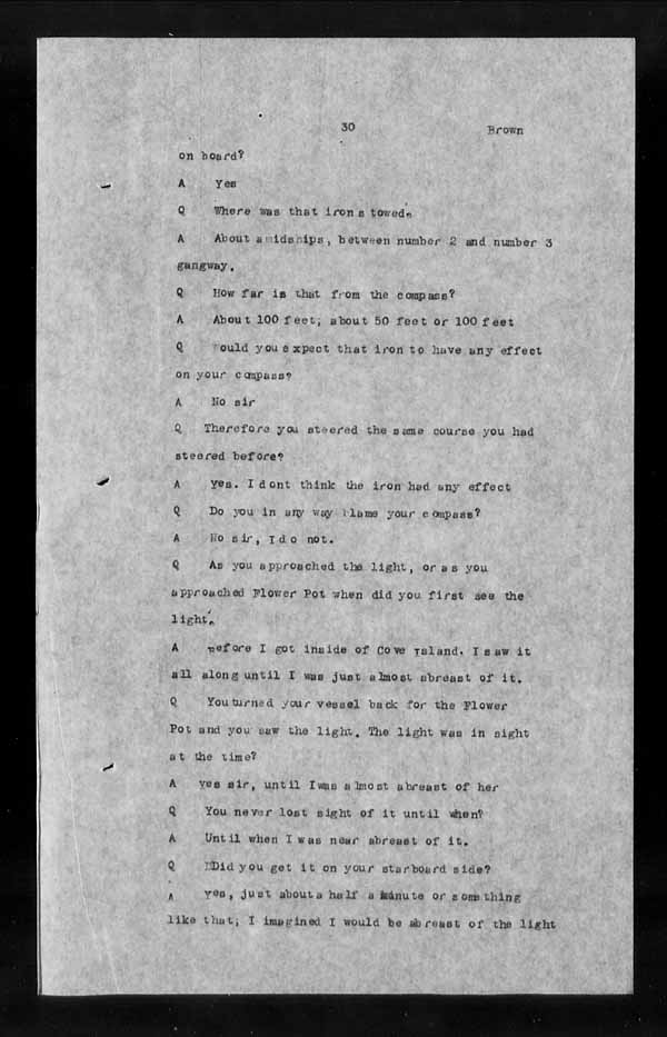 Wrecks, Casualties and Salvage - Formal Investigations - S.S. ATHABASKA
