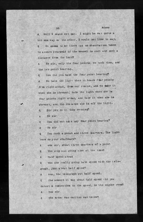 Wrecks, Casualties and Salvage - Formal Investigations - S.S. ATHABASKA