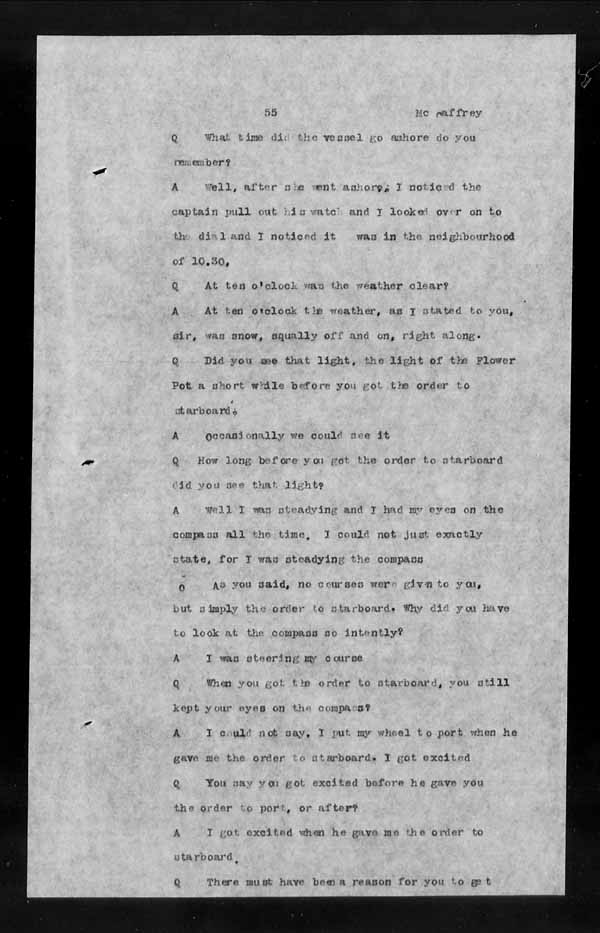 Wrecks, Casualties and Salvage - Formal Investigations - S.S. ATHABASKA