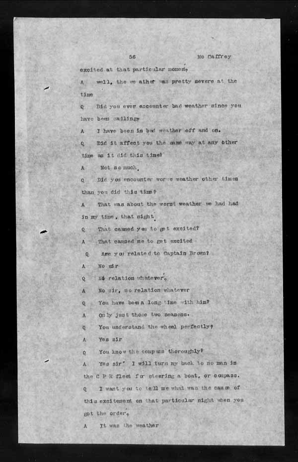 Wrecks, Casualties and Salvage - Formal Investigations - S.S. ATHABASKA
