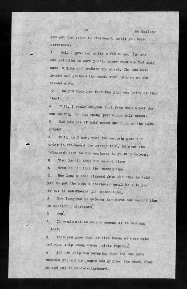 Wrecks, Casualties and Salvage - Formal Investigations - S.S. ATHABASKA