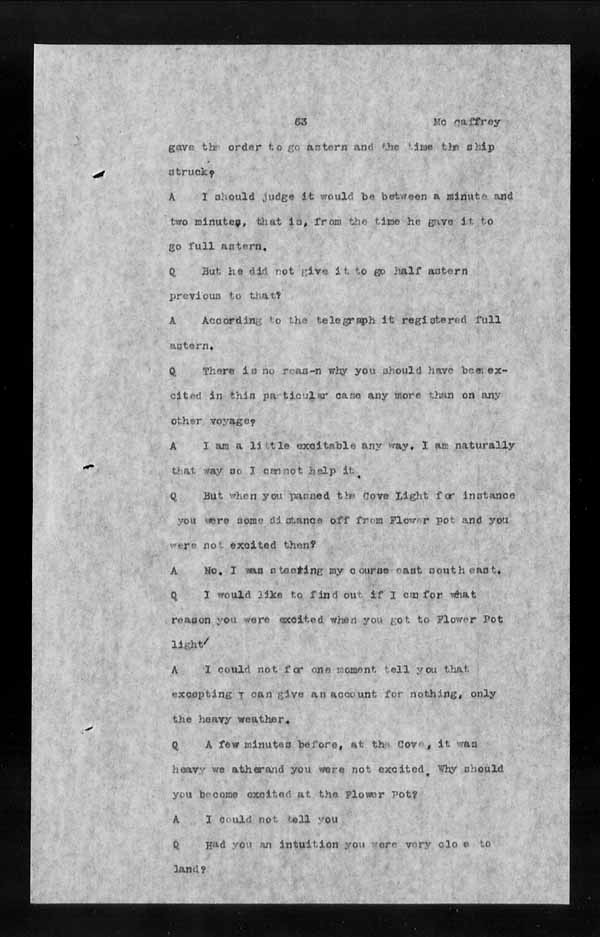 Wrecks, Casualties and Salvage - Formal Investigations - S.S. ATHABASKA