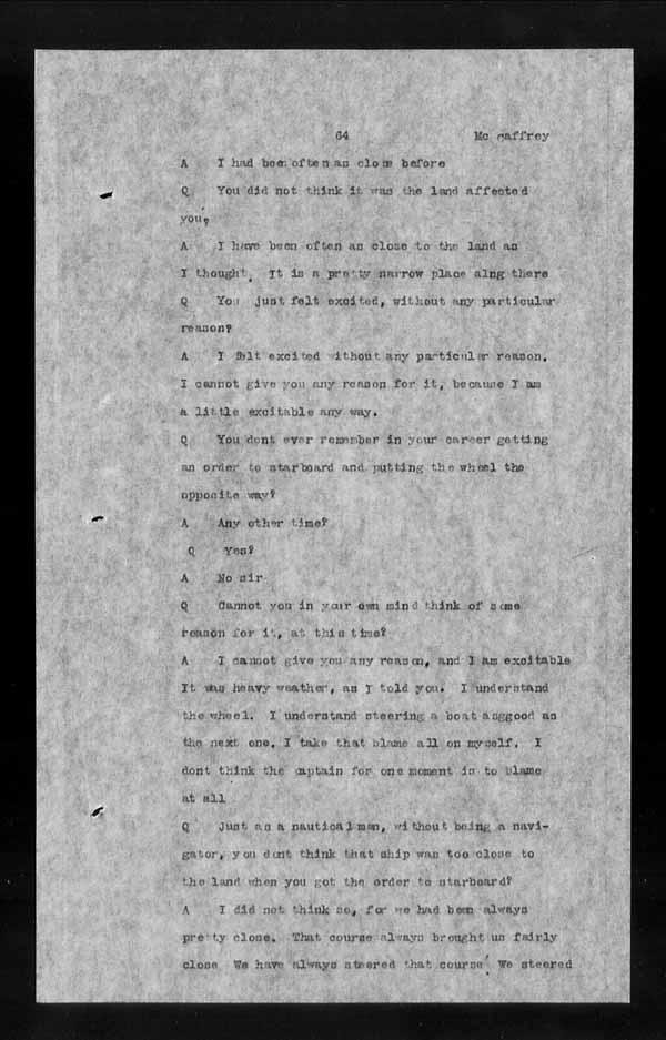 Wrecks, Casualties and Salvage - Formal Investigations - S.S. ATHABASKA