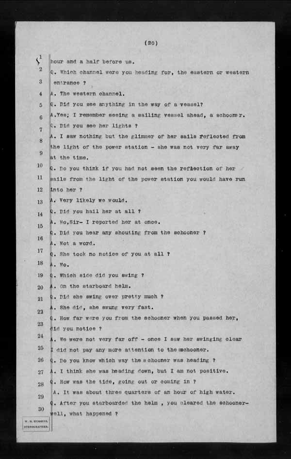Wrecks, Casualties and Salvage - Formal Investigations - S.S. CORINTHIAN