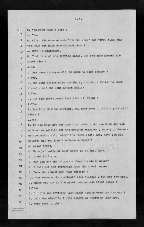 Wrecks, Casualties and Salvage - Formal Investigations - S.S. CORINTHIAN
