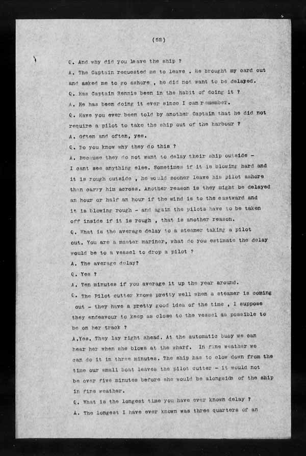 Wrecks, Casualties and Salvage - Formal Investigations - S.S. CORINTHIAN