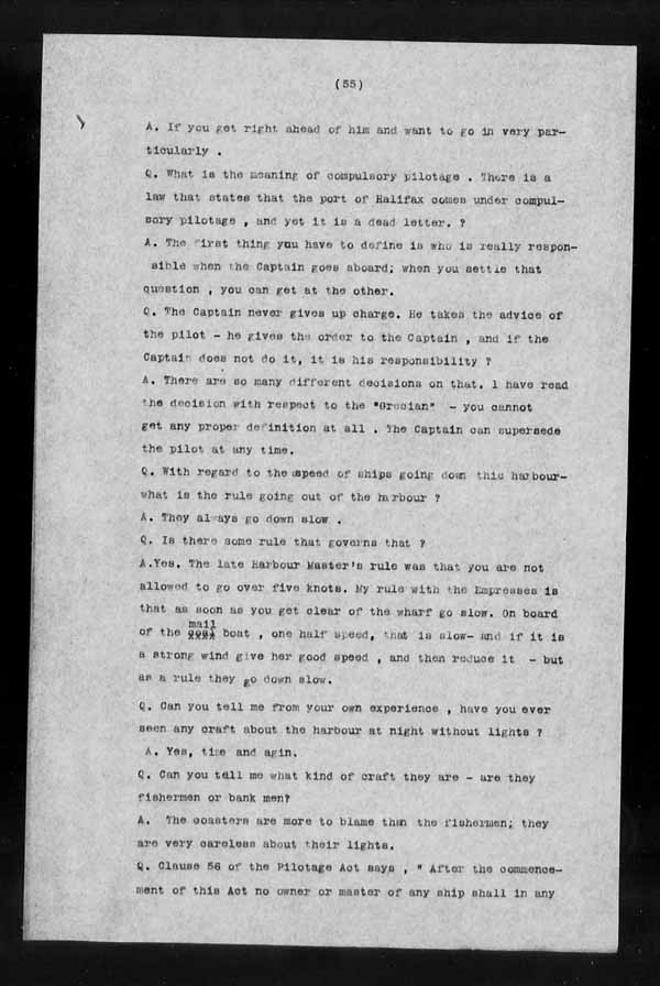 Wrecks, Casualties and Salvage - Formal Investigations - S.S. CORINTHIAN