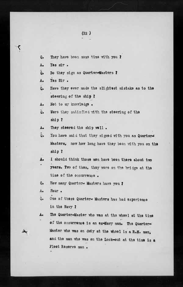 Wrecks, Casualties and Salvage - Formal Investigations - S.S. EMPRESS of IRELAND