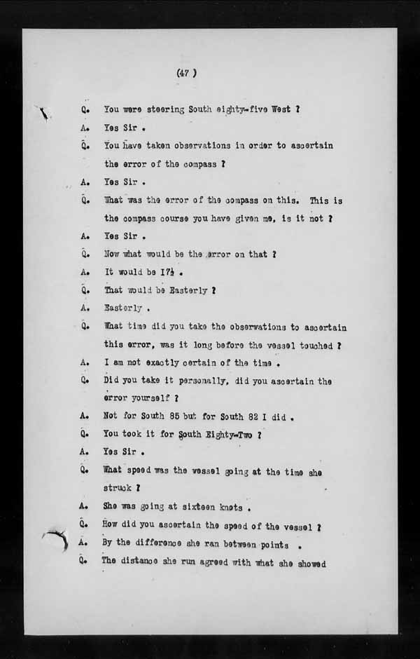 Wrecks, Casualties and Salvage - Formal Investigations - S.S. EMPRESS of IRELAND