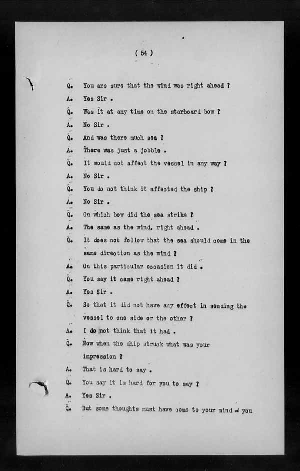 Wrecks, Casualties and Salvage - Formal Investigations - S.S. EMPRESS of IRELAND